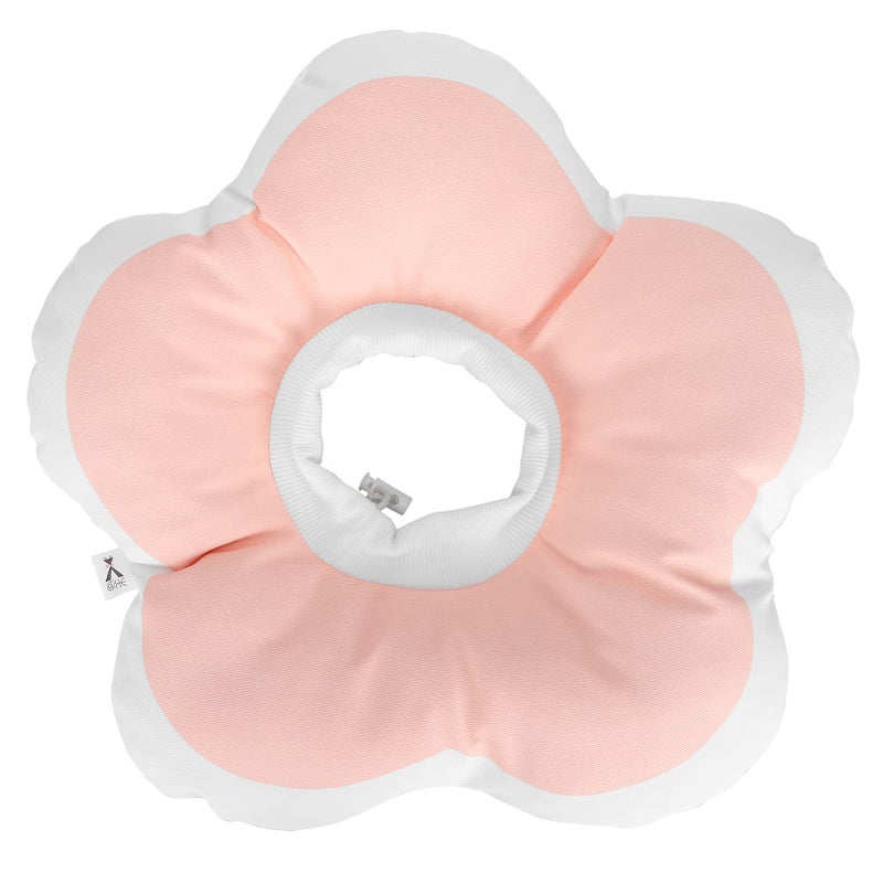 Pink Flower Shaped Cat Recovery Collar Soft Adjustable Waterproof Anti Licking Size L - Image 2