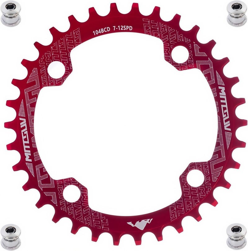 YBEKI Pro-Grade 104BCD Chainring (30-52T) CNC 7075-T6 Aluminum Narrow-Wide MTB/Road Round Oval Bike Chainwheel | Shimano/SRAM 8-11 Speed Compatible | 573MPa Strength(Black/Red/Blue) - Image 1