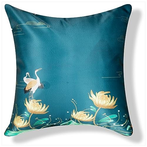 Vendola Decorative Satin Sofa Cushion Covers Set of 5, 18 inch x 18 inch, Sofa Pillow Cover, Ethnic Festive, Multicolor, Swan, Rajasthani Design Zipper Closure (Sahliyo Ki Bari, 18X18 Inches) - Image 3