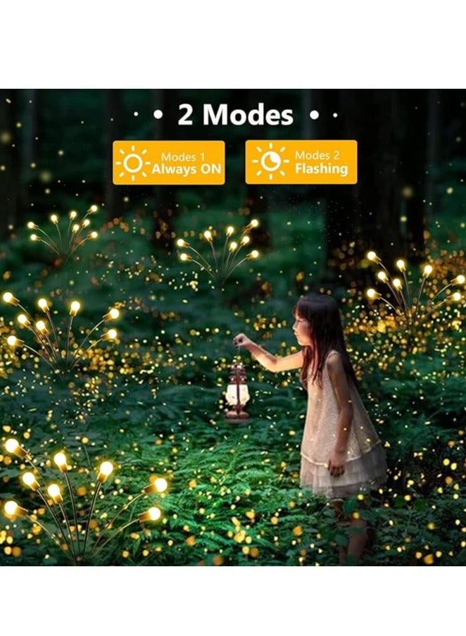 2 Pack Solar Garden Lights for Outdoor, Upgraded 8 LED Firefly Solar Swaying Lights, Sway by Wind, Waterproof Outdoor Lights Solar Powered for Yard Patio Pathway Decoration (color) - Image 4