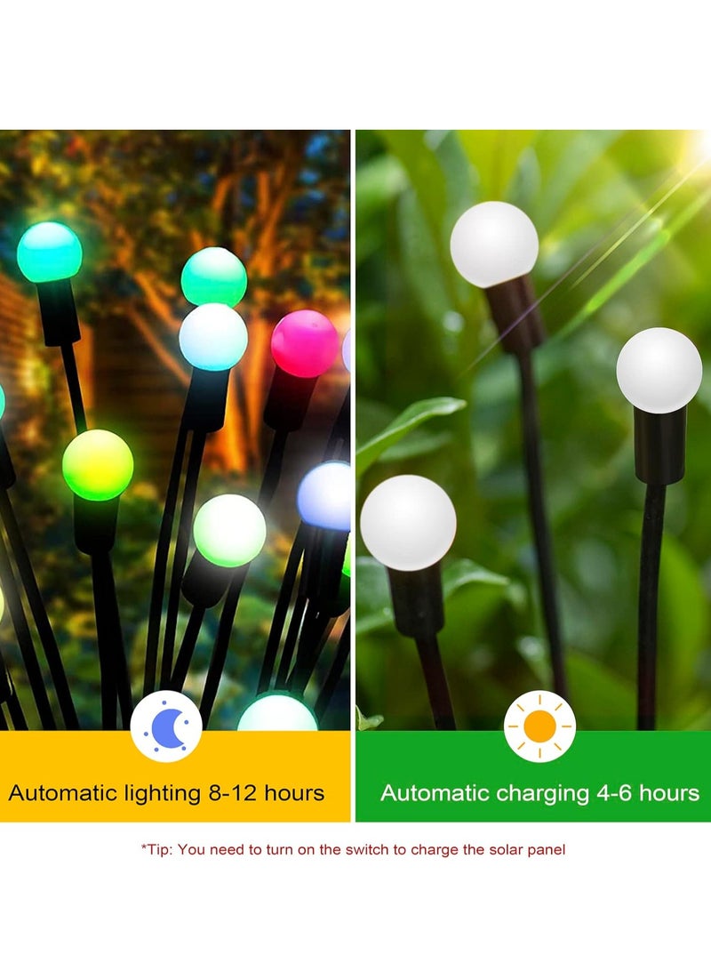 2 Pack Solar Garden Lights for Outdoor, Upgraded 8 LED Firefly Solar Swaying Lights, Sway by Wind, Waterproof Outdoor Lights Solar Powered for Yard Patio Pathway Decoration (color) - Image 3