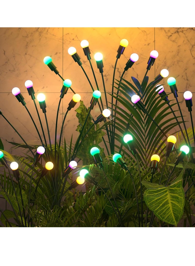 2 Pack Solar Garden Lights for Outdoor, Upgraded 8 LED Firefly Solar Swaying Lights, Sway by Wind, Waterproof Outdoor Lights Solar Powered for Yard Patio Pathway Decoration (color) - Image 2