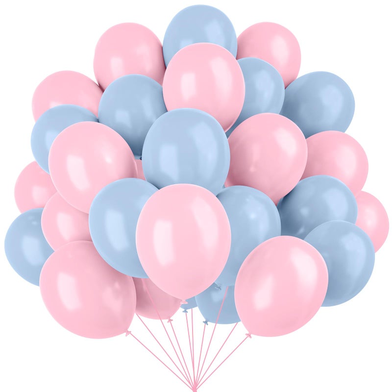 YMSZ Pink and Blue Latex Balloons, 67 12 Inch Pink Blue Gender Reveal Balloons for Boy or Girl Gender Reveal Decorations Birthday Party Baby Shower Anniversary - Image 1