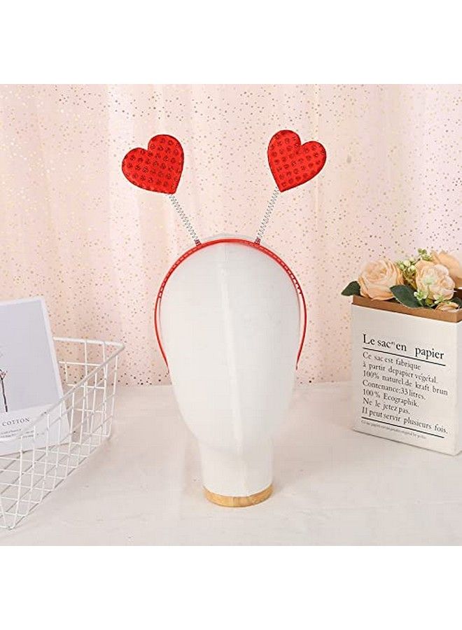 Hosfairy 2Pcs Red Love Heart Shaped Headbands Valentine's Day Hair Hoop Hair Loop Hair Clasp Hair Band Hair Accessories Dress Accessories for Valentine Party Props - Image 4
