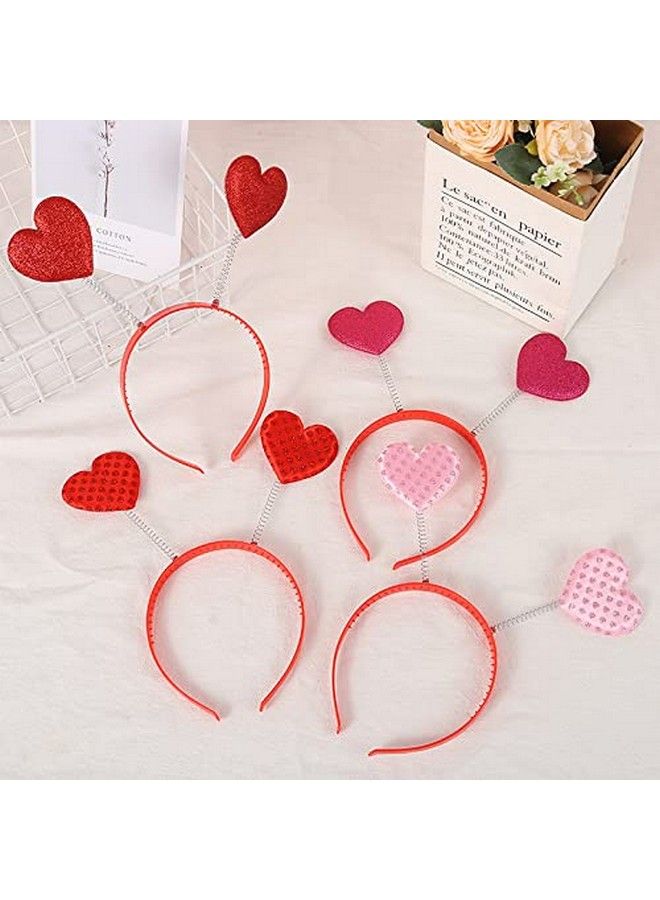 Hosfairy 2Pcs Red Love Heart Shaped Headbands Valentine's Day Hair Hoop Hair Loop Hair Clasp Hair Band Hair Accessories Dress Accessories for Valentine Party Props - Image 5