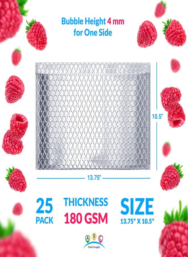 ABC PACK & SUPPLY Thermal Bubble Mailer, 13.75 x 10.5 Inch Metallic Foil Insulated Envelopes, 25 Pack Self Seal Waterproof Shipping Mailers for Cold Shipping Food, Cosmetics & Perishables - Image 2