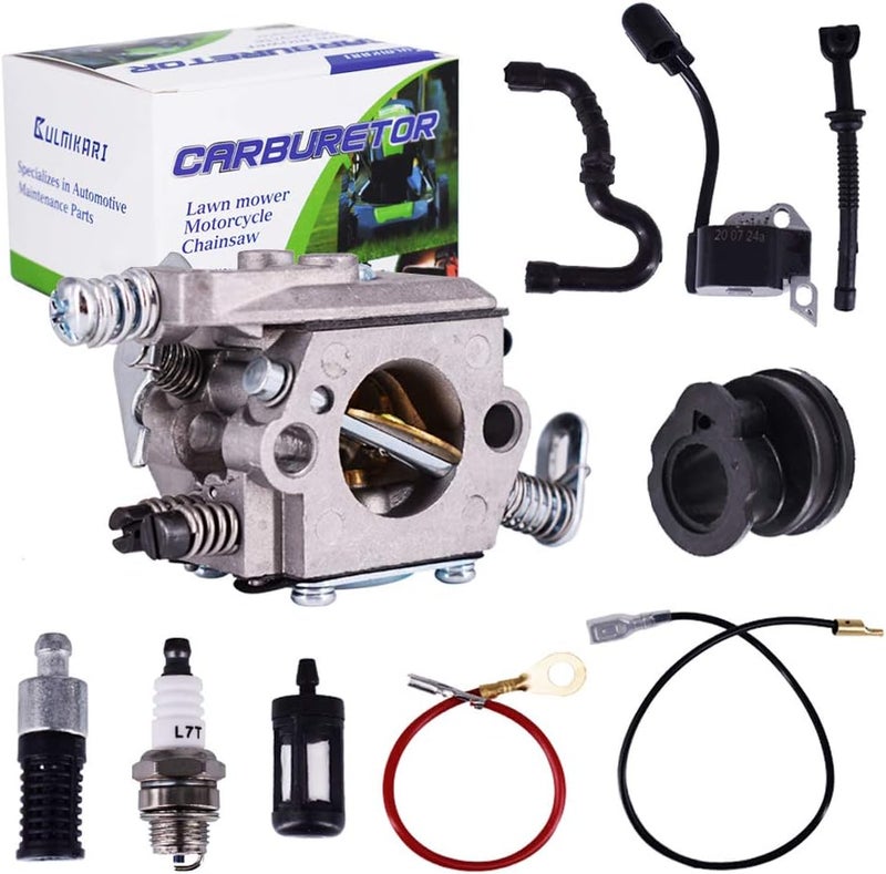 Icezest Carburetor Fits For STIHL Chainsaw 017 018 MS170 MS180 Carb Ignition Coil Spark Plug Kit C1Q-S57 C1Q-S57A - Image 1