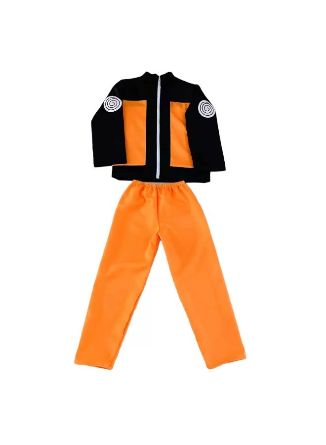 Naruto Uzumaki Kids Cosplay Costume Set (Jacket + Pants + Headband) – Anime-Accurate Design, Three Sizes Available Size:S(105-115CM) - Image 3