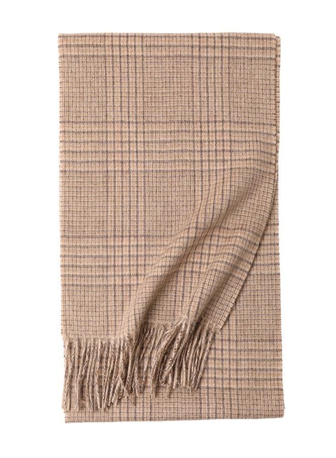Loquat Warm Long Cashmere Check Scarf Multicolour 