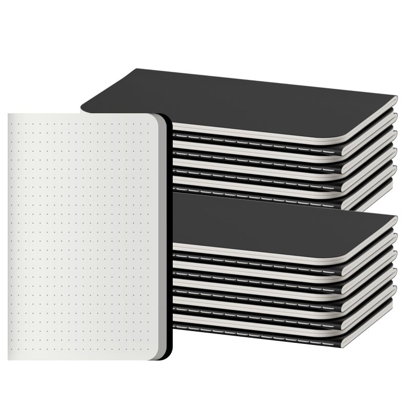 XYark Dot Grid Pocket Notebooks, 20 Pack Mini Notebook Bulk, 3.5x5.5 inch, A6 Size Thick 80GSM Dotted Paper, Black Cover Small Journal for Men, Women, Work, Journaling & Business Notes - Image 1