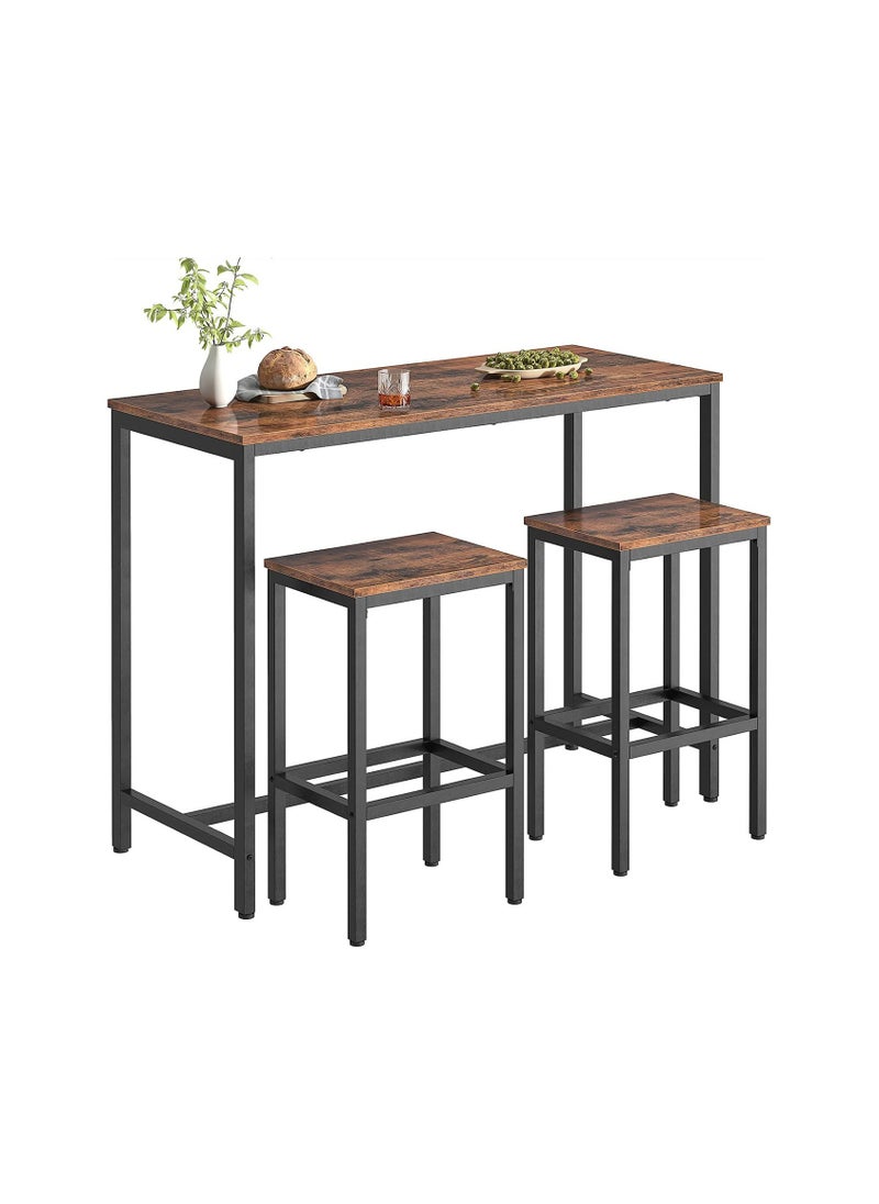 HXDream Dining Table Set,Bar Table set with a dining table and two chairs,Suitable for kitchen, dining room, living room  - Image 1