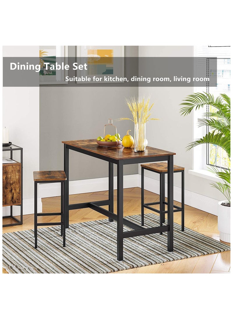 HXDream Dining Table Set,Bar Table set with a dining table and two chairs,Suitable for kitchen, dining room, living room  - Image 2