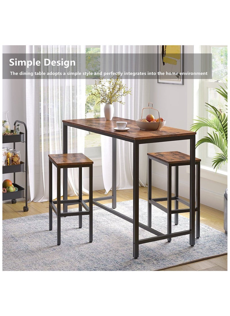 HXDream Dining Table Set,Bar Table set with a dining table and two chairs,Suitable for kitchen, dining room, living room  - Image 3