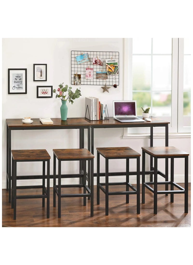 HXDream Dining Table Set,Bar Table set with a dining table and two chairs,Suitable for kitchen, dining room, living room  - Image 4