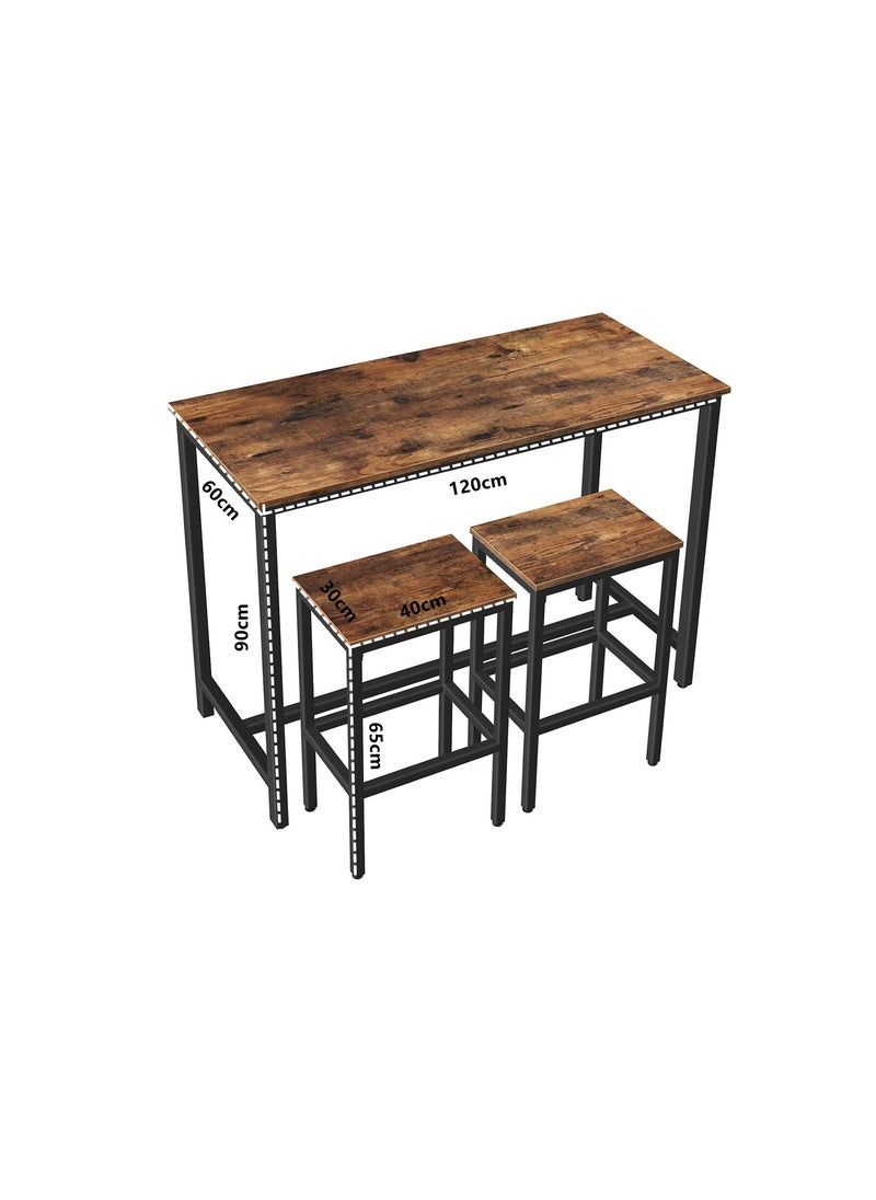 HXDream Dining Table Set,Bar Table set with a dining table and two chairs,Suitable for kitchen, dining room, living room  - Image 5