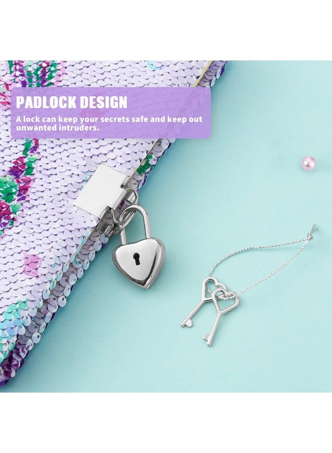 Wernnsai Mermaid Diary For Girls - Sequin Journal Kit For Girls Gift With A5 Kids Notebook Key Chain Pen For Drawing Writing Diary With Lock Birthday Christmas Gifts For Girls 6-12  - Image 3