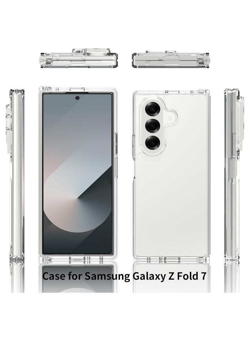 Slim Case for Samsung Galaxy Z Fold 7, Crystal Transparent Hard PC Shell, Anti-Scratch Shockproof Protective Phone Cover  - Image 2