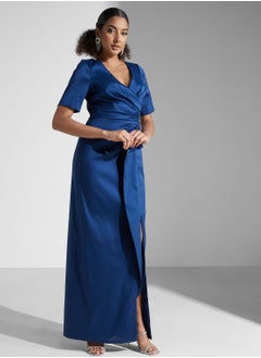 AIDAN MATTOX Surplice Neck Ruffle Dress  - Image 4