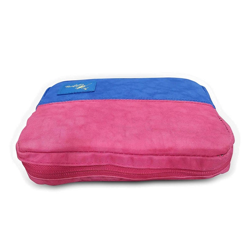 Lexazo First Aid Pouch Travel Cosmetic Makeup Toiletry Organizer Storage Pouch for Unisex 19 X 4 X 14 cm Pink Blue - Image 2