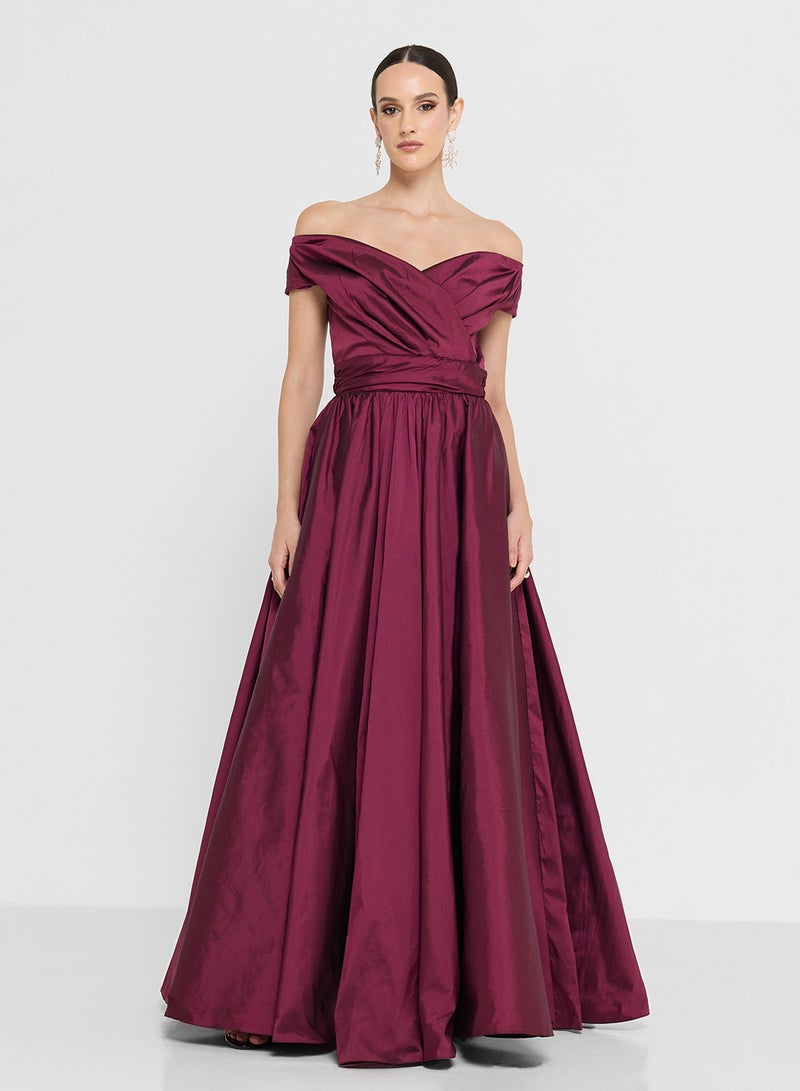 Namshi x Off Shoulder Ball Gown Dress - Image 1