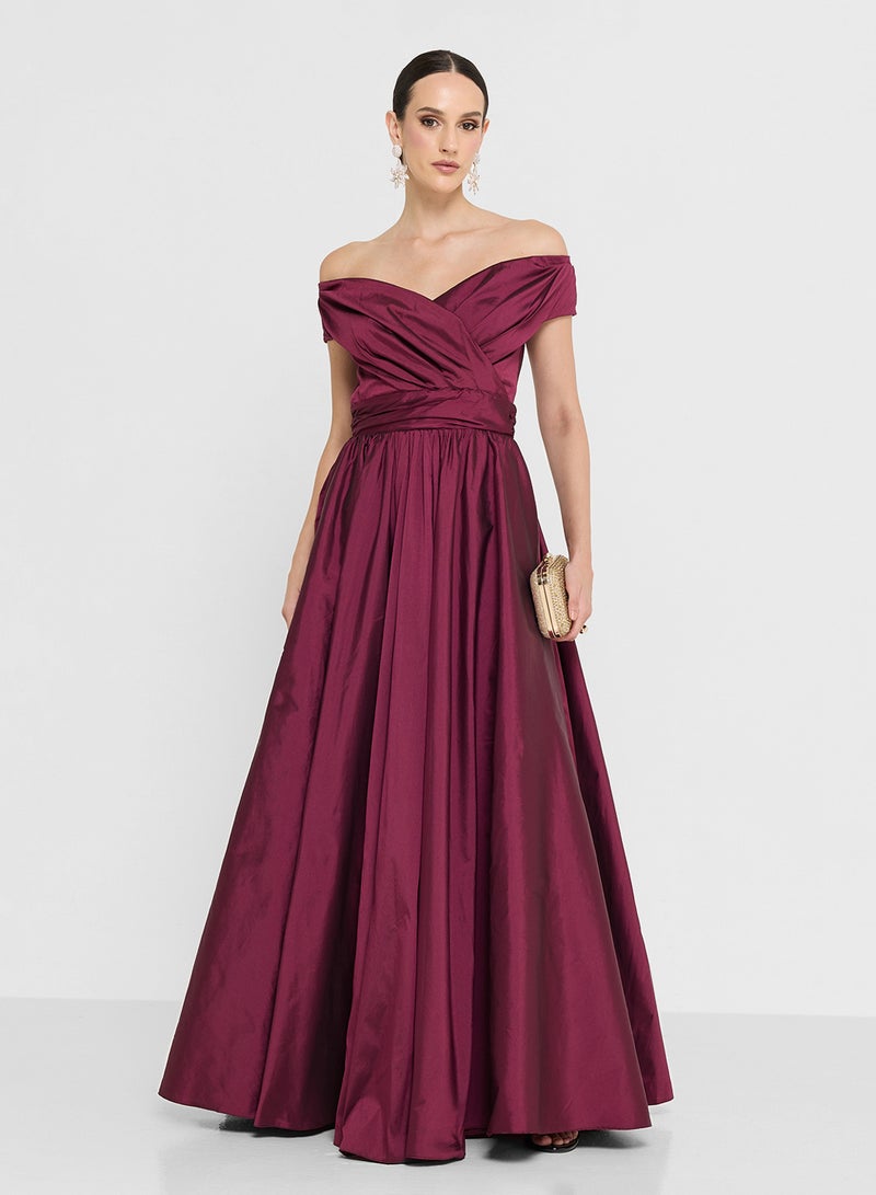 Namshi x Off Shoulder Ball Gown Dress - Image 5