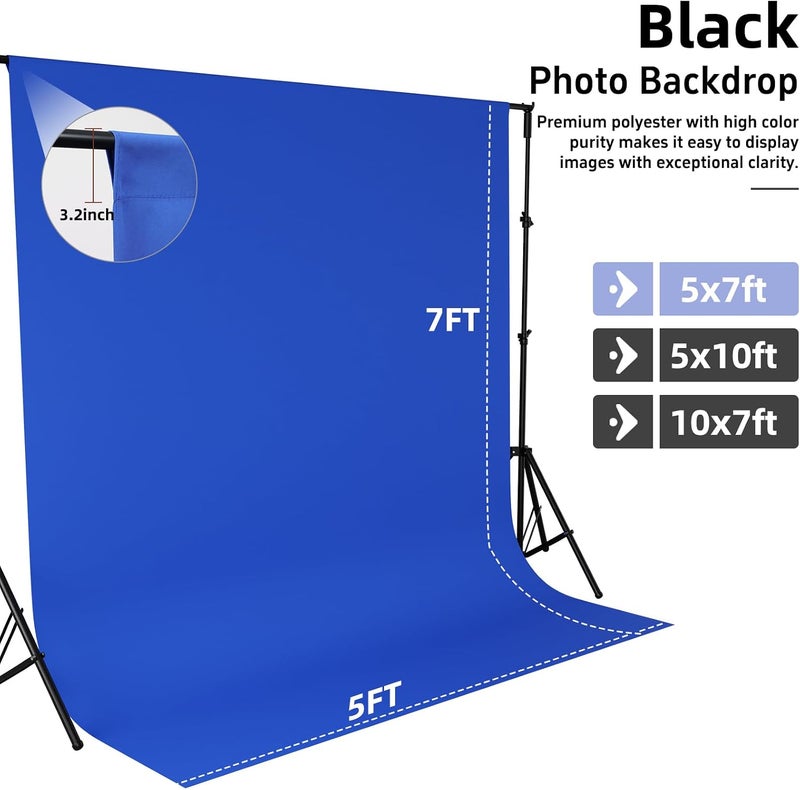 CIPAZEE Royal Blue Backdrop,5x7FT Royal Blue Photo Backdrop for Photography Background Backdrops Curtain for Portraits Studio Photoshoot Halloween Party Screen Video Recording - Image 4