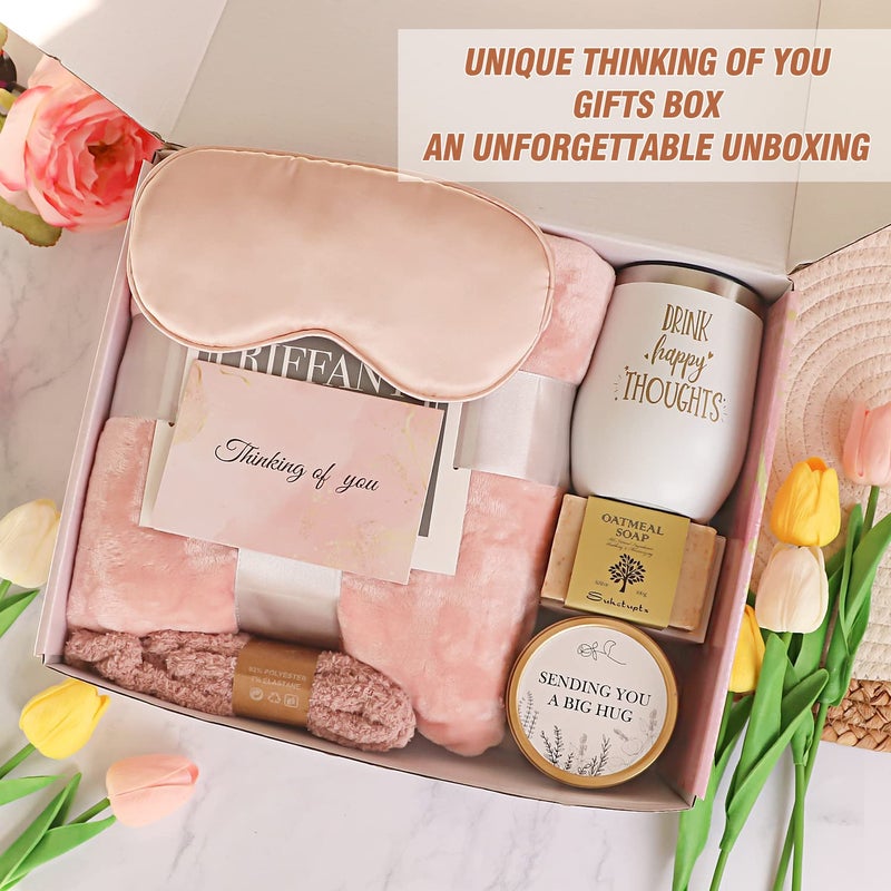 Suhctuptx Birthday Gifts for Women, Self Care Gifts for Women, Gifts for Mom, Get Well Soon Care Package with Luxury Flannel Blanket, Christmas Relaxing Spa Box - Image 2