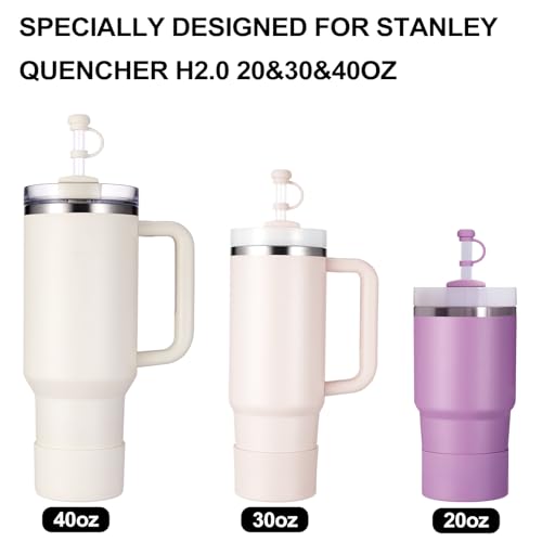 HYZ 8 Piece Accessories for Stanley Cup, Silicone Spill Proof Stopper Set and Protective Boot Including Straw Cover Cap for Stanley H2.0 20oz 30oz 40oz Tumbler, Cream - Image 4