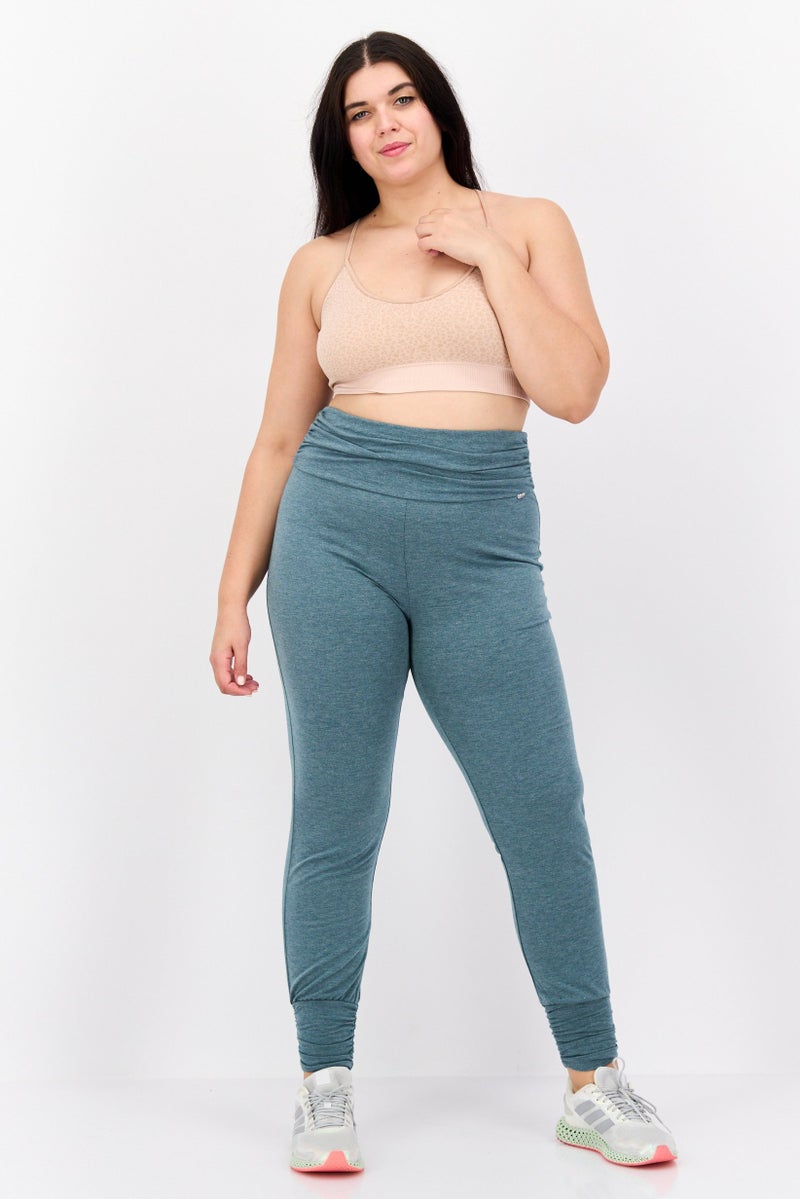 Tahari Sports Women Sportswear Fit Training Jogger Pants, Heather Green  - Image 3