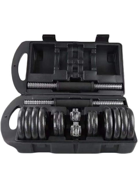 Iron Dumbbell Set with Carrying Bag, Adjustable Dumbbell Set with Bars and Locks for Weightlifting, Home Exercises and Strength Training, Cast Iron for Home Gym Weight