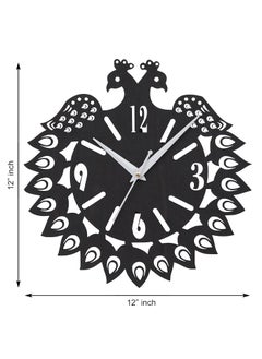 Webelkart Webelkart Premium Peacock Designer Wooden Wall Clock for Home and Office Decor| Wall Clock for Bedroom,Living Room Gift for Home Decor (12X12 Inch)  - Image 3