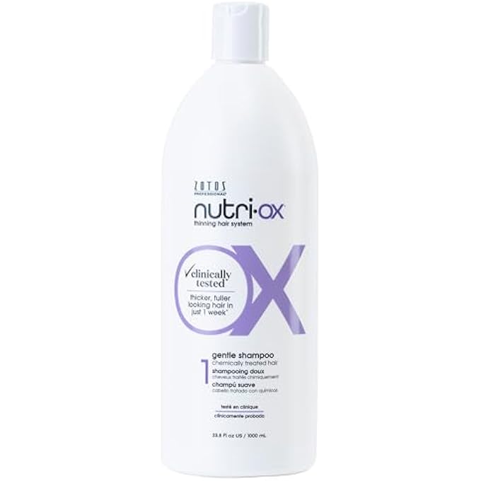 Nutri-Ox GENTLE SHAMPOO CHEMICALLY-TREATED FOR COLORED THINNING HAIR | THICKER, FULLER-LOOKING HAIR | CLINICALLY & DERMATOLOGICALLY TESTED | PEPPERMINT | COLOR-SAFE, 33.8 FL OZ - Image 1