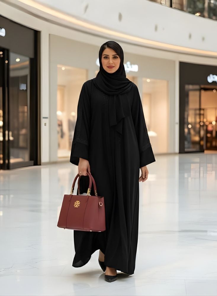 بريميم حقيبة يد نسائية أنيقة بلون أحمر بورغندي، ذات مقبض علوي وتفاصيل ذهبية، بلمسة نهائية أنيقة. - Image 2