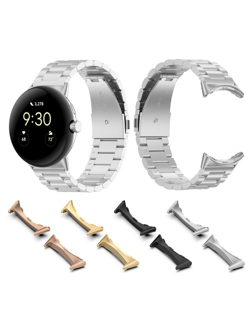 Compatible For Google Pixel Watch 2 Connector, 20 mm Stainless Steel Replaceable Connection Adapter For Google Pixel Watch 2 Accessories, Pixel Watch Band Connector Adapter, Rose Gold - Image 5