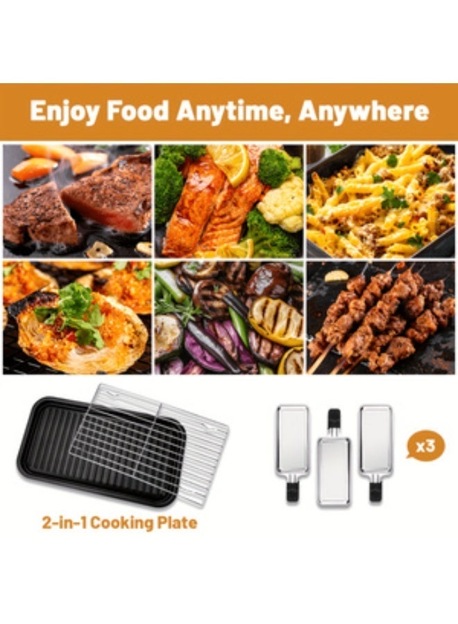 Smokeless electric grill, indoor grill, detachable non-stick pan, 1500W, portable barbecue grill, electric grill, stainless steel, dishwasher safe, perfect Christmas gift - Image 3