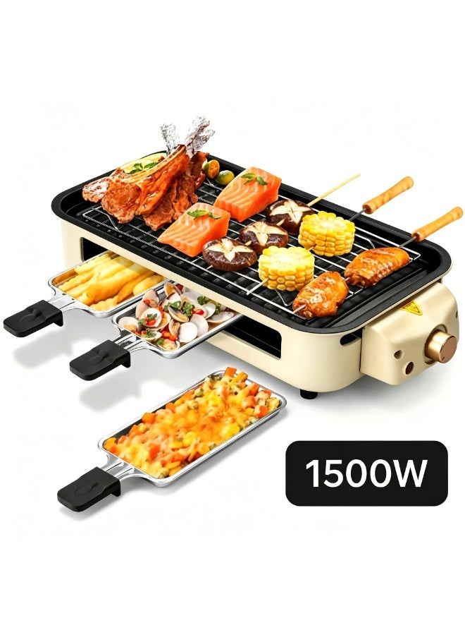 Smokeless electric grill, indoor grill, detachable non-stick pan, 1500W, portable barbecue grill, electric grill, stainless steel, dishwasher safe, perfect Christmas gift - Image 1