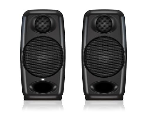 IK Multimedia مراقب الصوت المحمول اللاسلكي iLoud Micro 50 واط - مكبرات صوت استوديو مرجعية مزدوجة لإنتاج الموسيقى والمزج والإتقان والتأليف والإنتاج ودي جيز