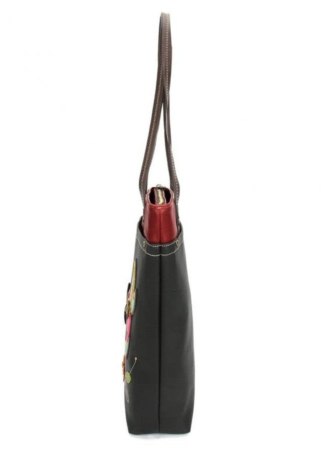 Chala Group Deluxe Vegan Leather Every Day Tote Bag Purse : 13.5 x 14 inches (Hummingbird) - Image 3
