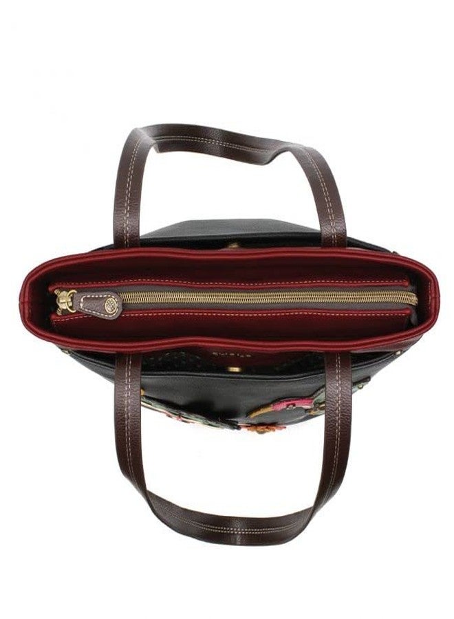 Chala Group Deluxe Vegan Leather Every Day Tote Bag Purse : 13.5 x 14 inches (Hummingbird) - Image 5
