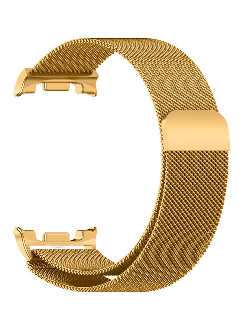 Milanese Metal Band for Samsung Galaxy Watch 8 Band 40mm 44mm/8 Classic 46mm, Mesh Magnetic Stainless Steel Loop Strap - Retro Gold - Image 1