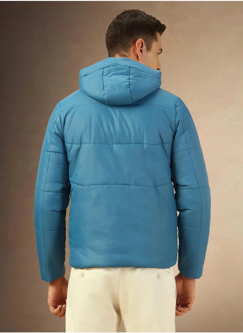 Dennis Lingo Men's Blue 100% Polyester Solid Regular Fit Jacket