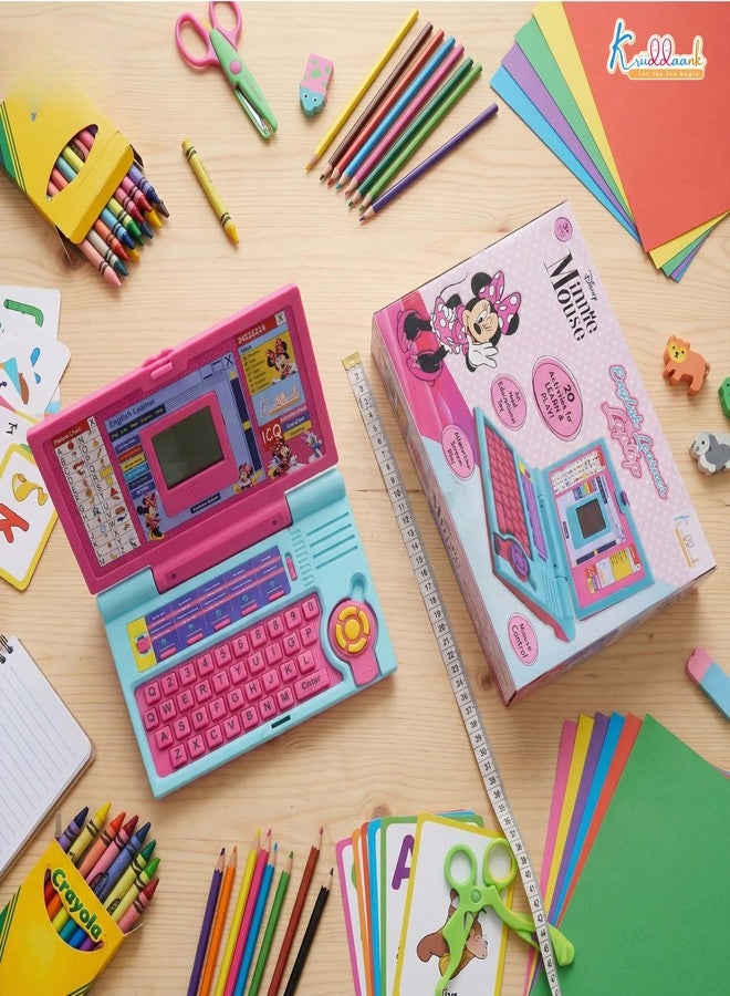Kriiddaank Krriiddaank Minnie Theme Educational Laptop for Kids - 20 Learning Activities for 3+ Girls, Interactive Toy for Alphabet, Numbers, Math, Music & Logic - Pink (ISI Certified)|Birthday Gift - Image 2