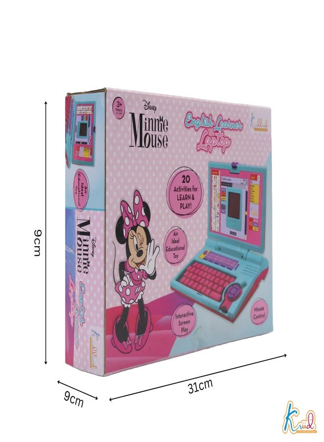 Kriiddaank Krriiddaank Minnie Theme Educational Laptop for Kids - 20 Learning Activities for 3+ Girls, Interactive Toy for Alphabet, Numbers, Math, Music & Logic - Pink (ISI Certified)|Birthday Gift - Image 3