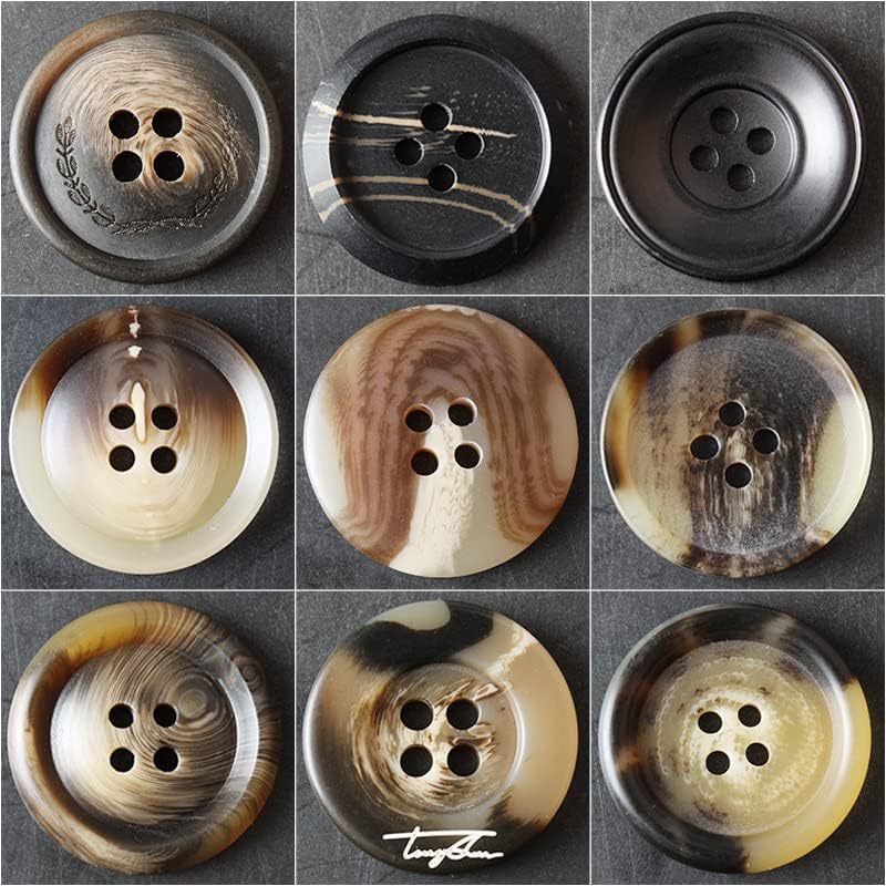Buttons, Decorative Buttons, 10pcs Coat Windbreaker Resin Buttons Shirt Hand-Sewn Four-Eye Button Jacket Suit Decorative Button (Color : 10pcs S1, Size : 23mm) - Image 2