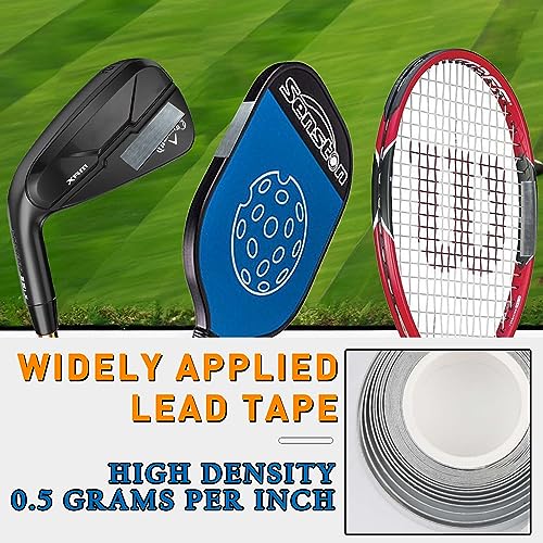 Golfupp 0.5 Grams Per Inch High Density Lead Tape | 1/2''x 100'' Adhesive Lead Tape | Add Swing Weight for Golf Tennis Racket Pickleball Paddle Adjust Weight - Image 4