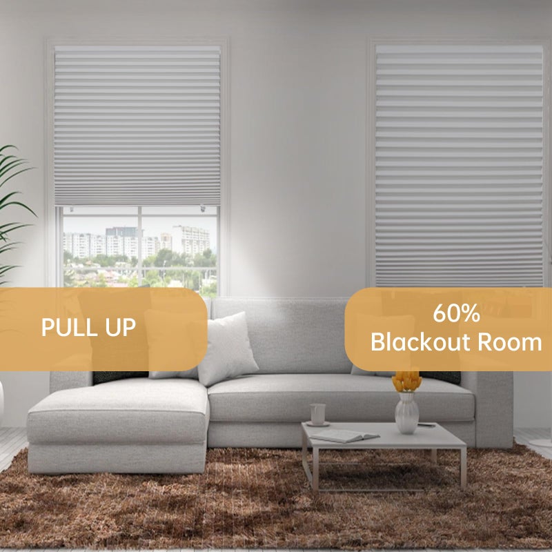Changshade 6-Pack Temporary Pleated Paper Blinds for Window, Cut to Size Adhesive Paper Shades, Portable Room Darkening Stick on Pleated Blinds, No Drilling and Easy to Install, 36" W x 72" H, White - Image 3