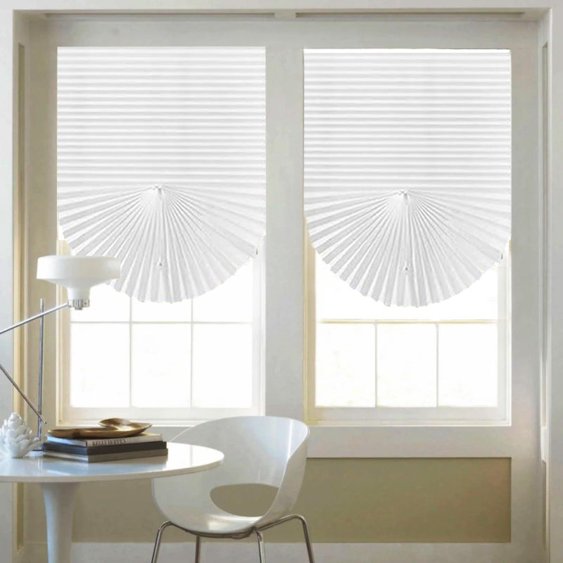 Changshade 6-Pack Temporary Pleated Paper Blinds for Window, Cut to Size Adhesive Paper Shades, Portable Room Darkening Stick on Pleated Blinds, No Drilling and Easy to Install, 36" W x 72" H, White - Image 2