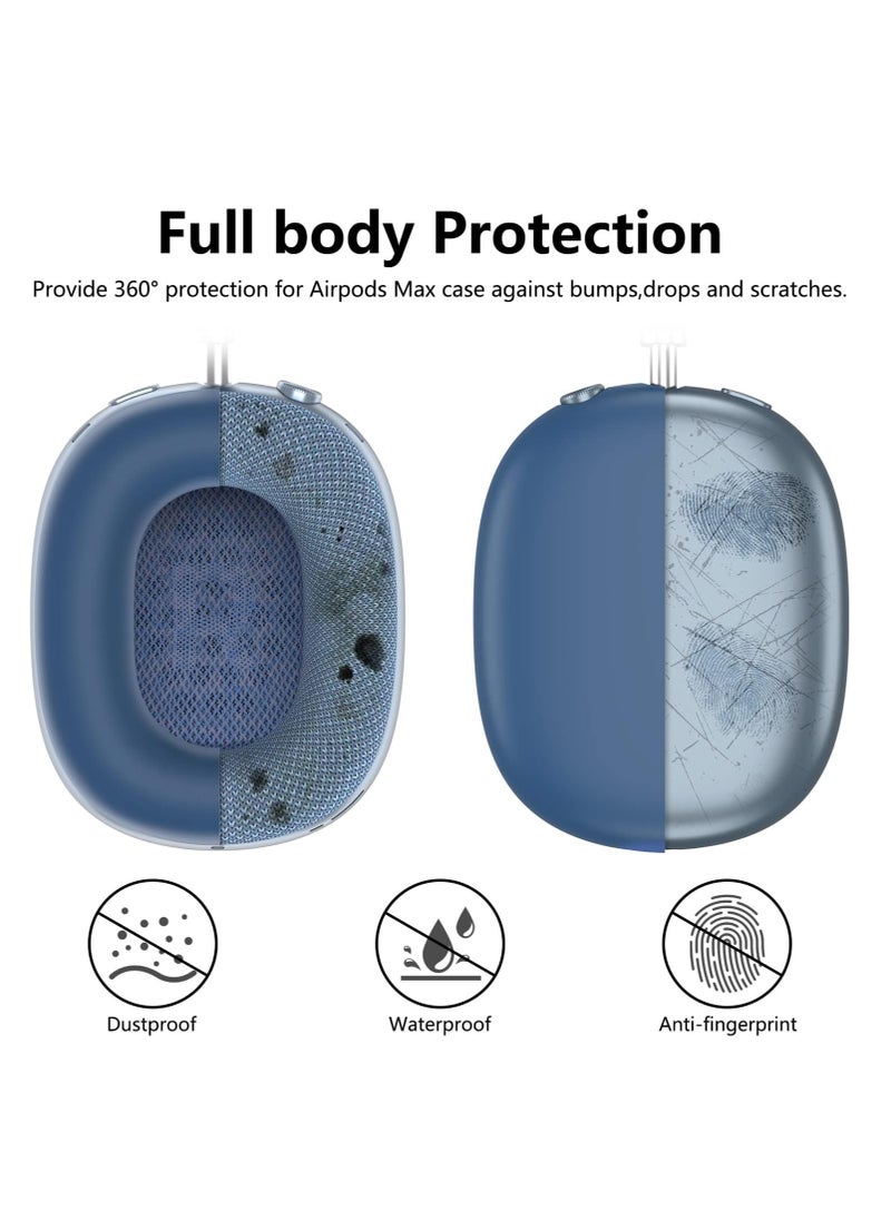 Mmmon - Silicone Case Cover for AirPods Max Headphones,Anti-Scratch Ear Pad Case Cover/Ear Cups Cover/Headband Cover for AirPods Max,Accessories Soft Silicone Skin Protector for Apple AirPods Max(Blue) - Image 1