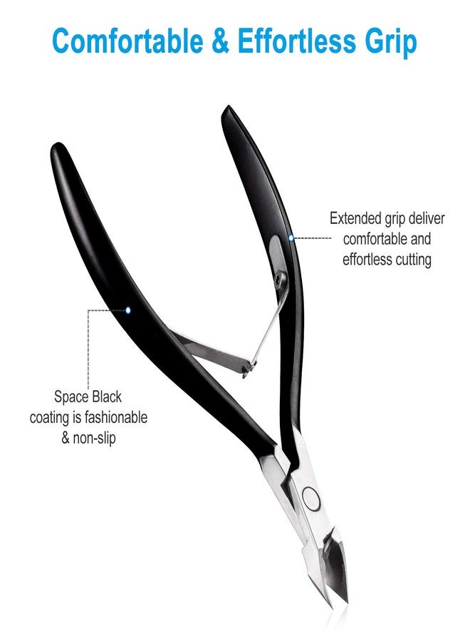 opove Cuticle Nippers Cuticle Trimmer Remover Clippers Stainless Steel Cutter Extremely Sharp Scissors Manicure Tool Nail Care, opove X7 Black - Image 4