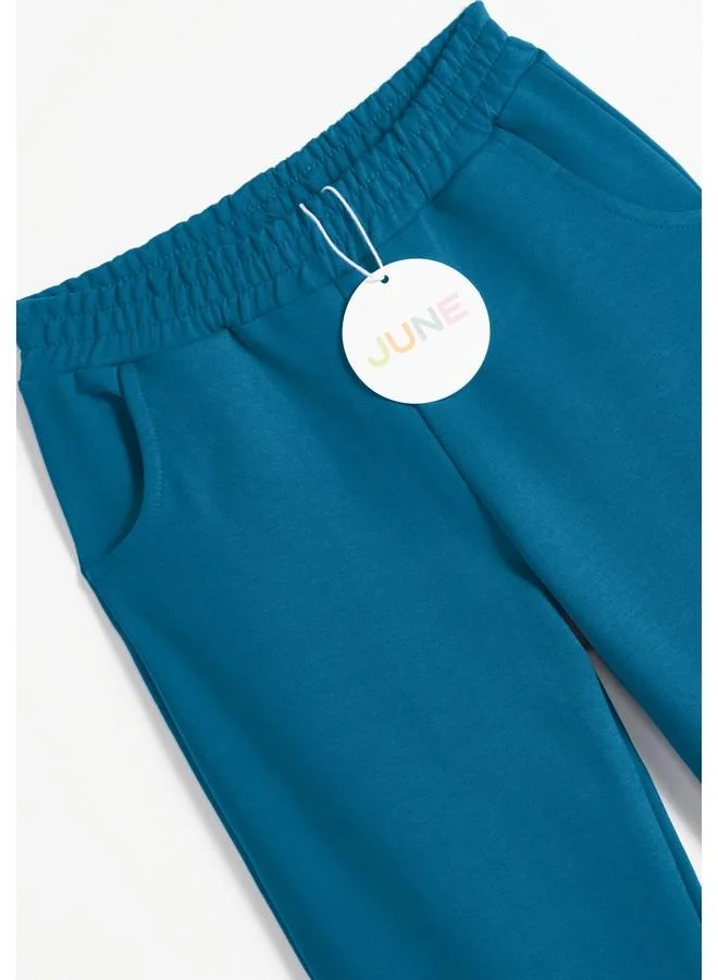 جون June Little Boy Cargo Pocket Sweatpant Teal